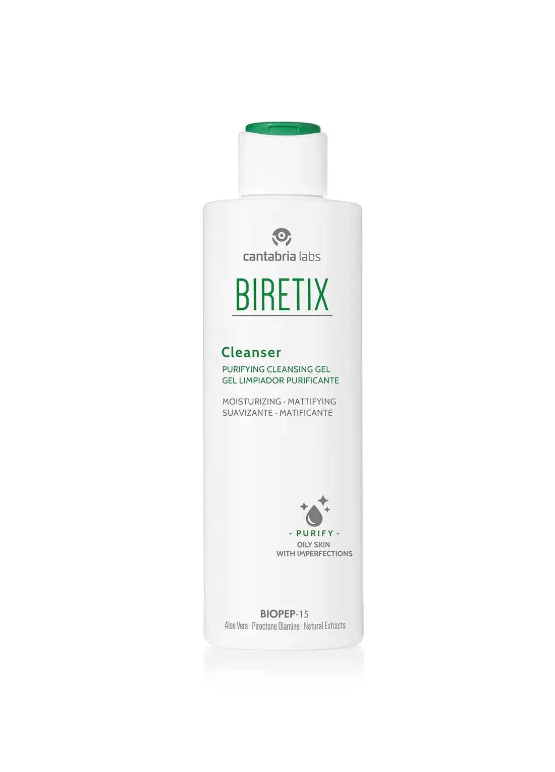 Cantabria Labs Biretix Cleanser being poured into a hand